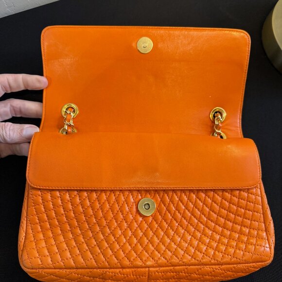 Bally Orange Quilted Shoulder Bag - Picture 6 of 9